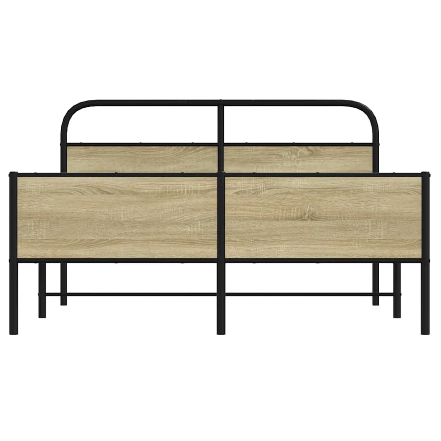 Cadre de lit en métal sans matelas chêne sonoma 150x200 cm - 5
