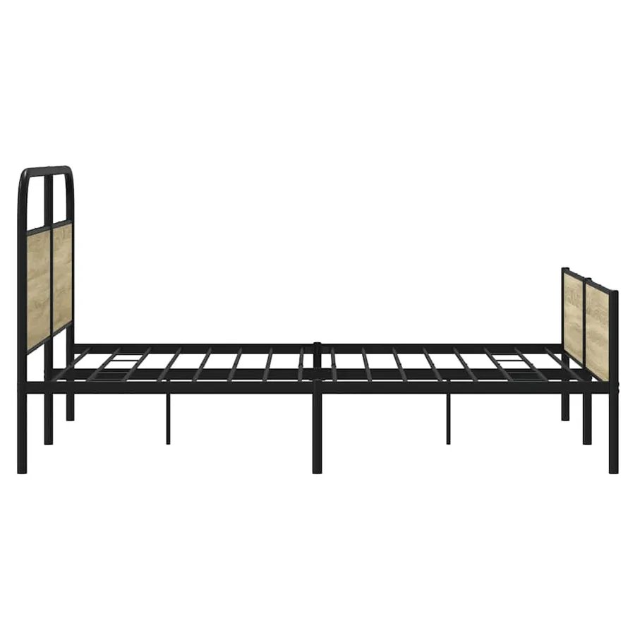 Cadre de lit en métal sans matelas chêne sonoma 150x200 cm - 6