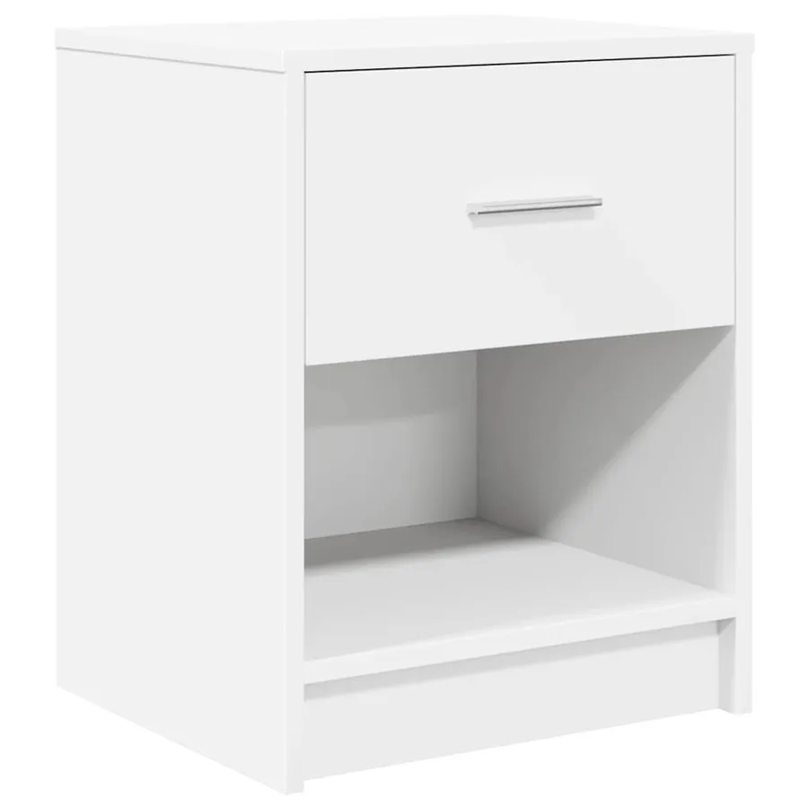 Table de chevet avec tiroir blanche 40x34x50 cm - 2