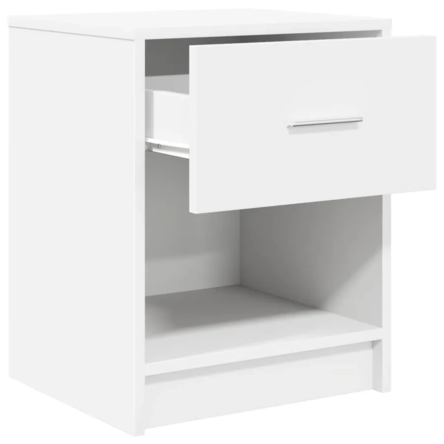 Table de chevet avec tiroir blanche 40x34x50 cm - 5