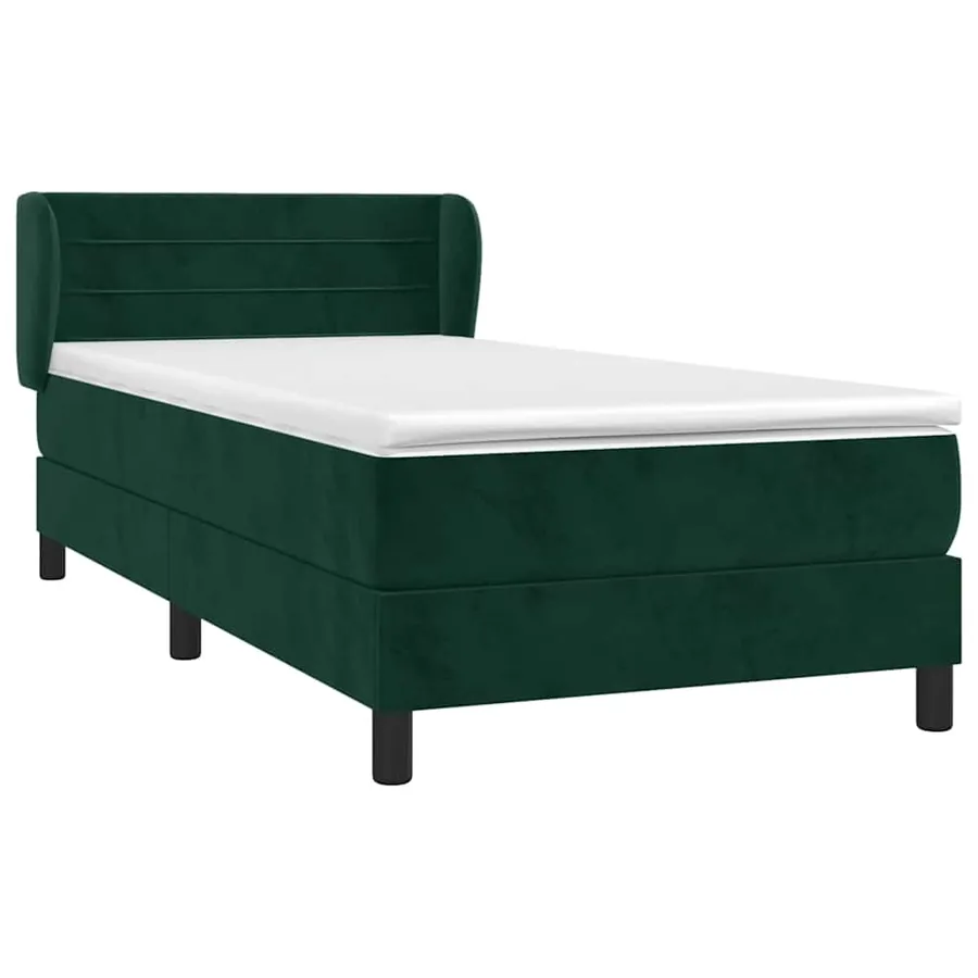 Sommier à lattes de lit et matelas Vert foncé 80x200 cm Velours - 3