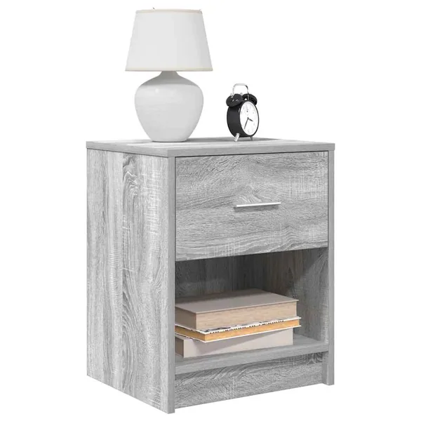 Tables de chevet 2 pcs avec tiroir Gris Sonoma 40x34x50 cm