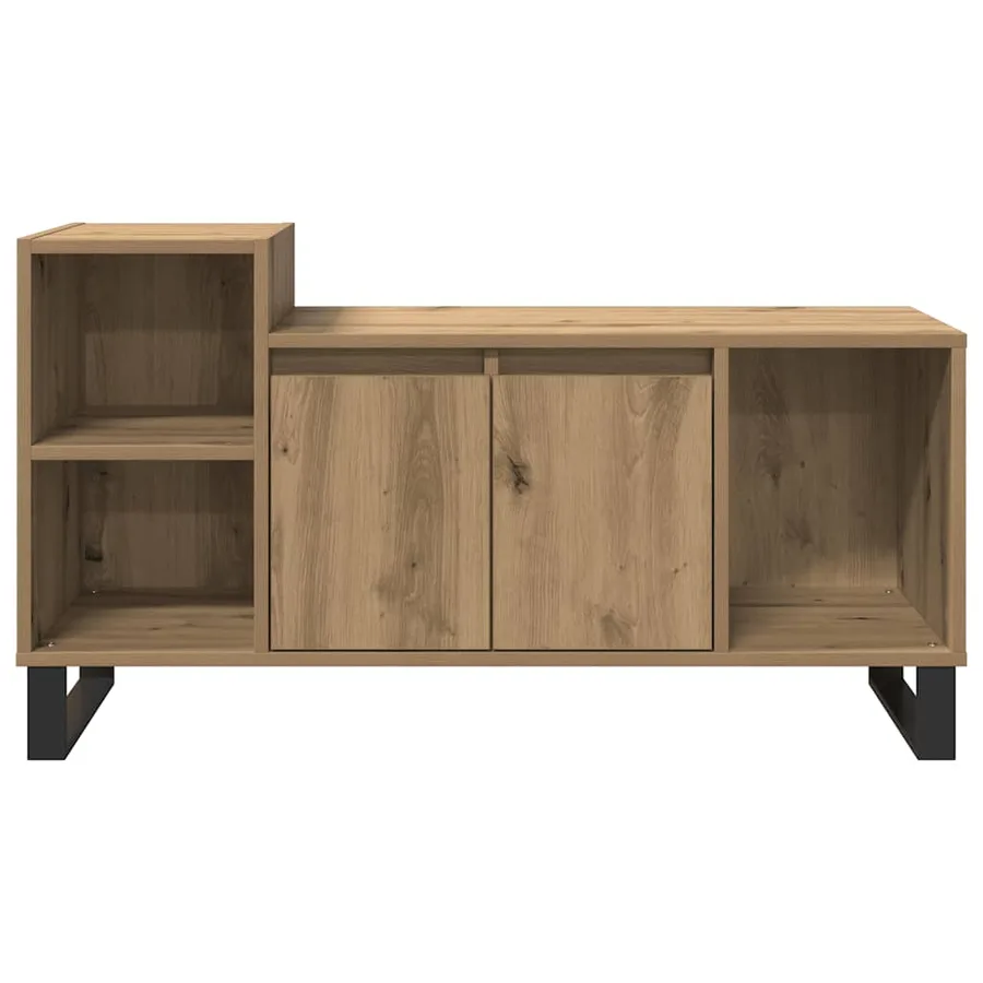 Meuble TV chêne artisanal 100x35x55 cm bois d'ingénierie - 5