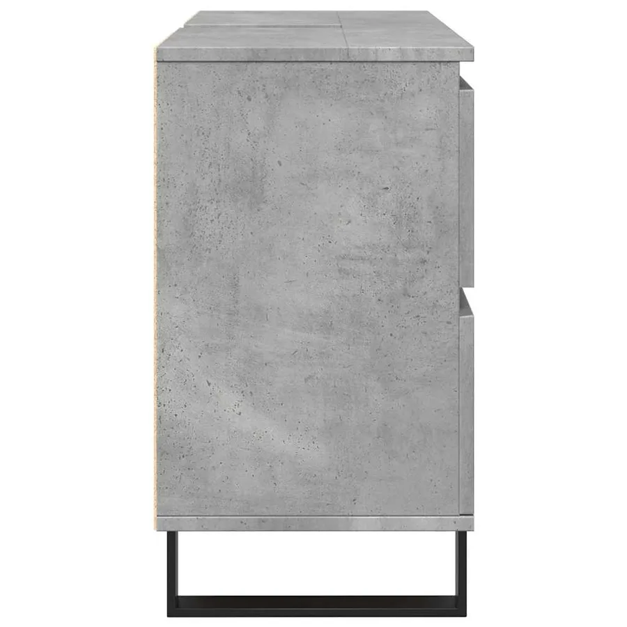 Armoire de lavabo salle de bain gris béton 80x33x60 cm - 5