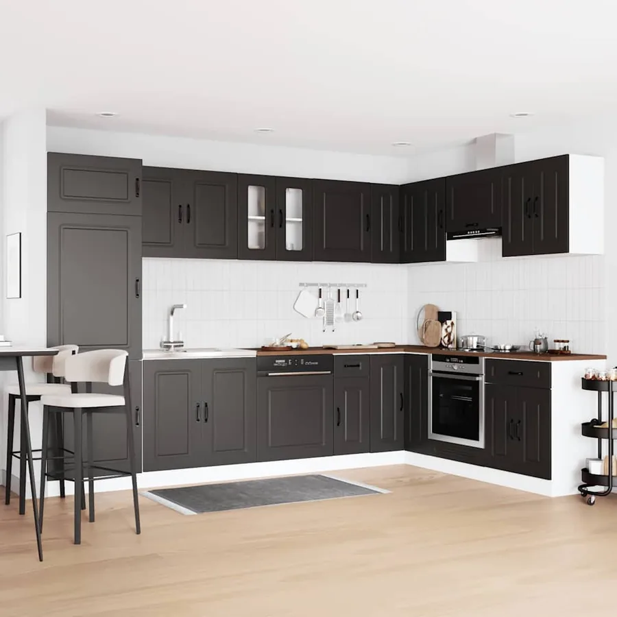 Armoire de cuisine avec stockage Kalmar Noir 80 x 46 x 81,5 cm