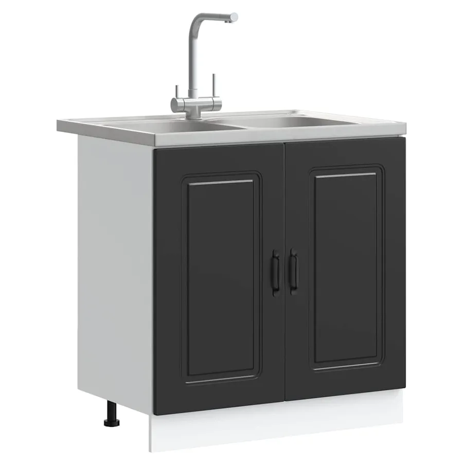 Armoire de cuisine avec stockage Kalmar Noir 80 x 46 x 81,5 cm - 3