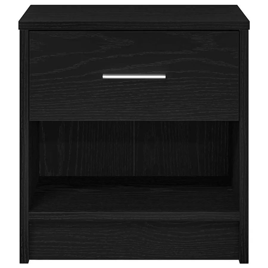 Tables de chevet 2 pcs avec tiroir Noir 39x28x41 cm - 4