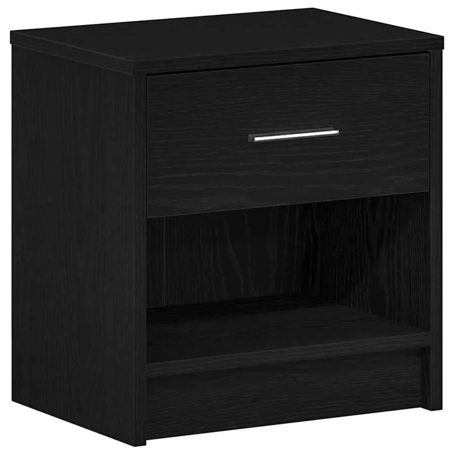 Tables de chevet 2 pcs avec tiroir Noir 39x28x41 cm - 6