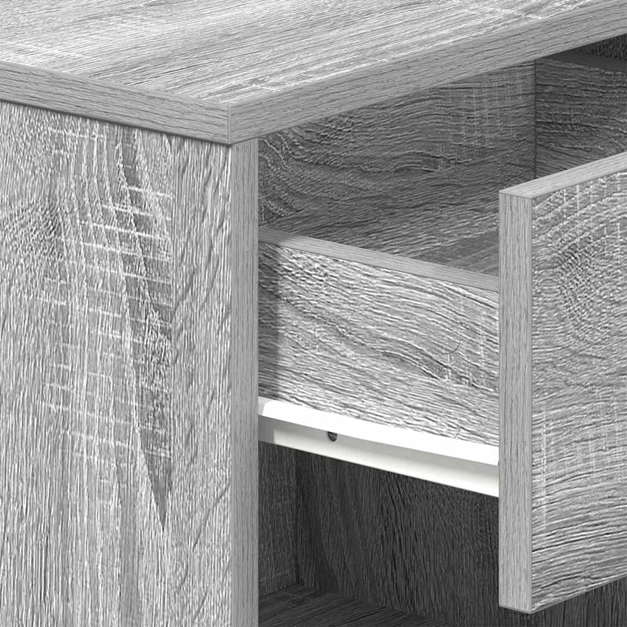 Table de chevet avec tiroir Gris Sonoma 39x28x41 cm - 9
