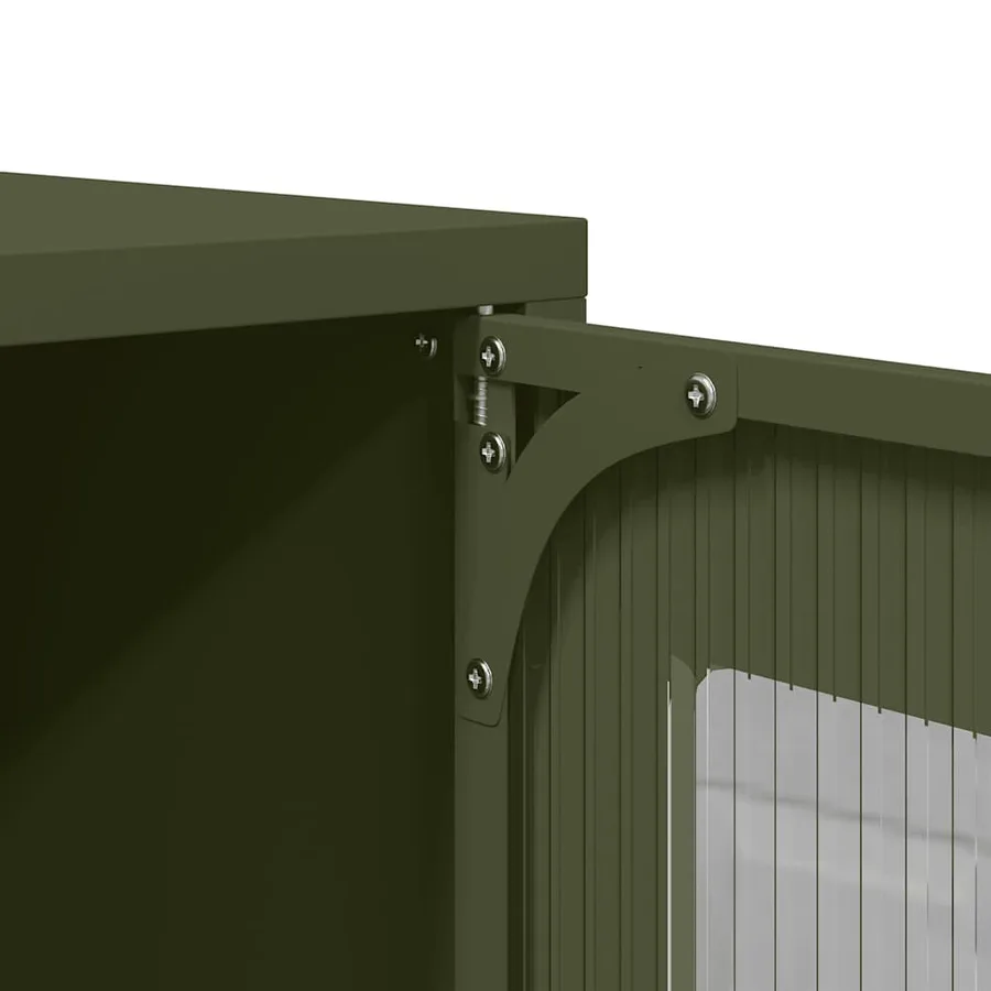 Buffet haut vert olive 68x39x123 cm acier - 10