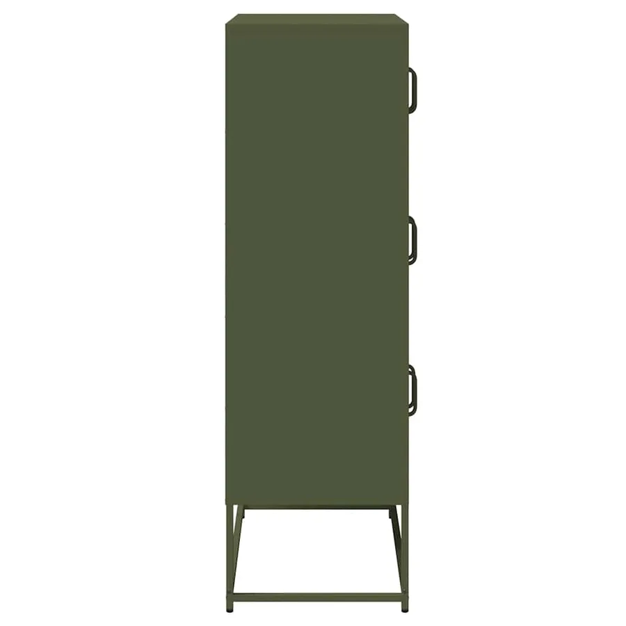 Buffet haut vert olive 68x39x123 cm acier - 7