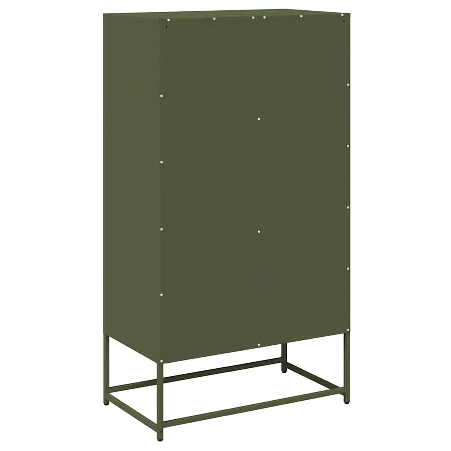 Buffet haut vert olive 68x39x123 cm acier - 8