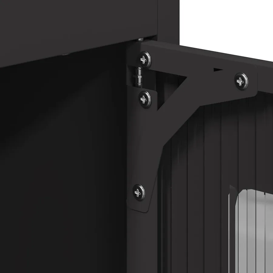 Buffet haut noir 68x39x123 cm acier - 10