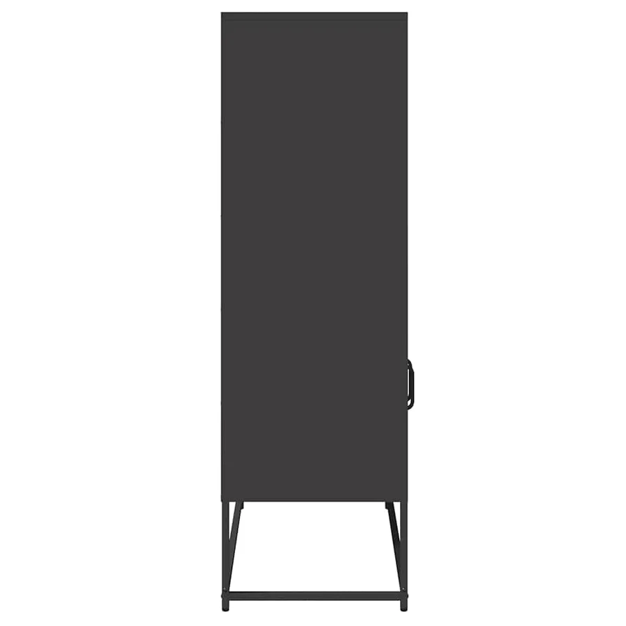 Buffet haut noir 68x39x123 cm acier - 7
