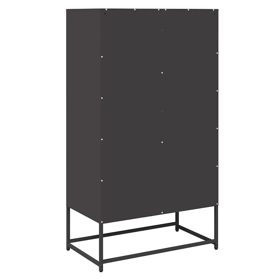 Buffet haut noir 68x39x123 cm acier - 8