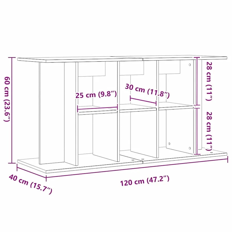 Support d'aquarium Chêne artisanal 120 x 40 x 60 cm Bois d'ingénierie - 9