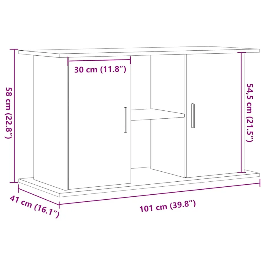 Support pour aquarium vieux bois 101x41x58 cm bois d'ingénierie - 10