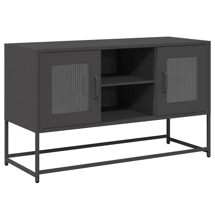 Meuble TV noir 100,5x39x60,5 cm acier - 2