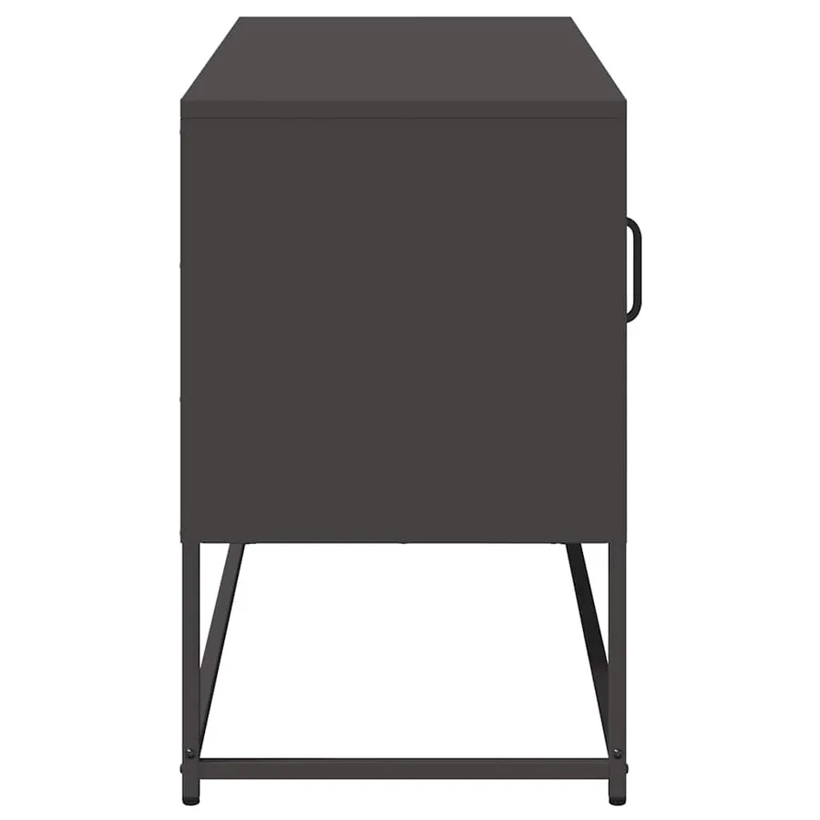 Meuble TV noir 100,5x39x60,5 cm acier - 7