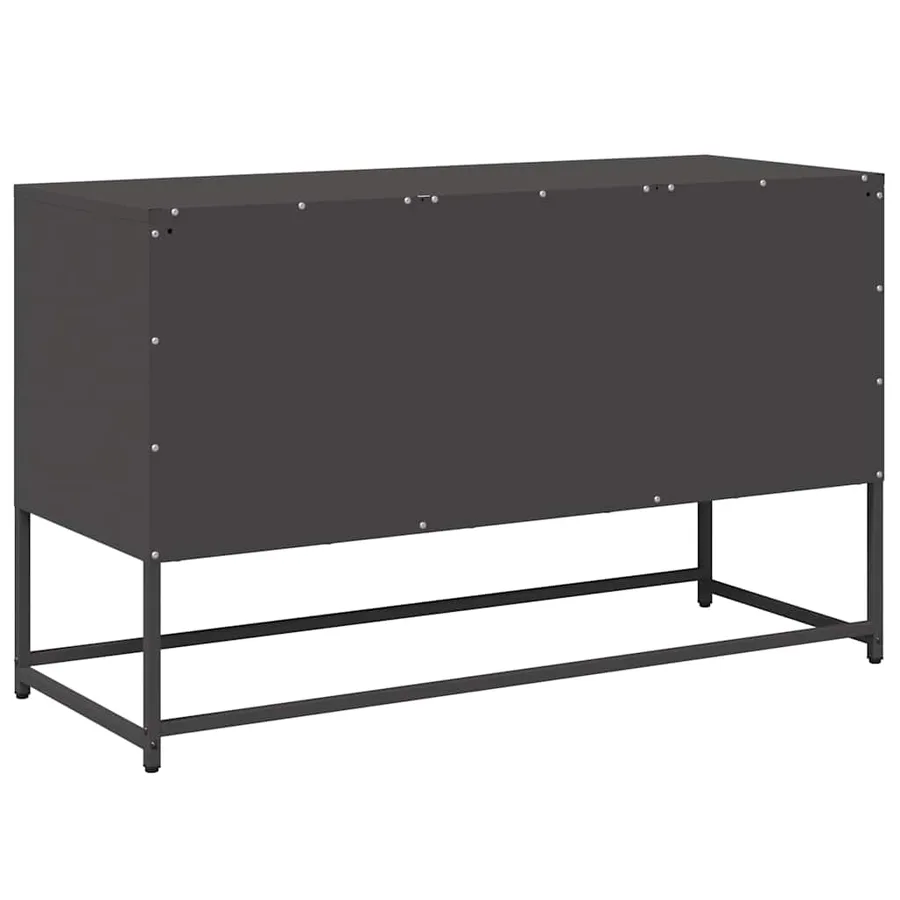 Meuble TV noir 100,5x39x60,5 cm acier - 8