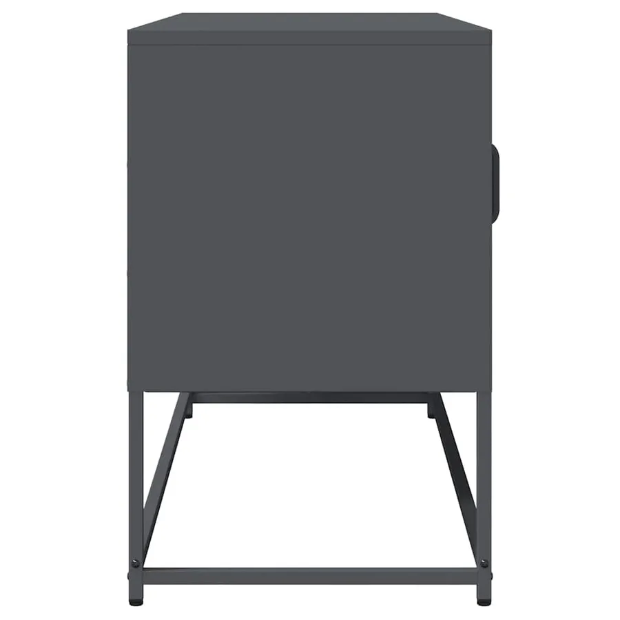 Meuble TV anthracite 100,5x39x60,5 cm acier laminé à froid - 6