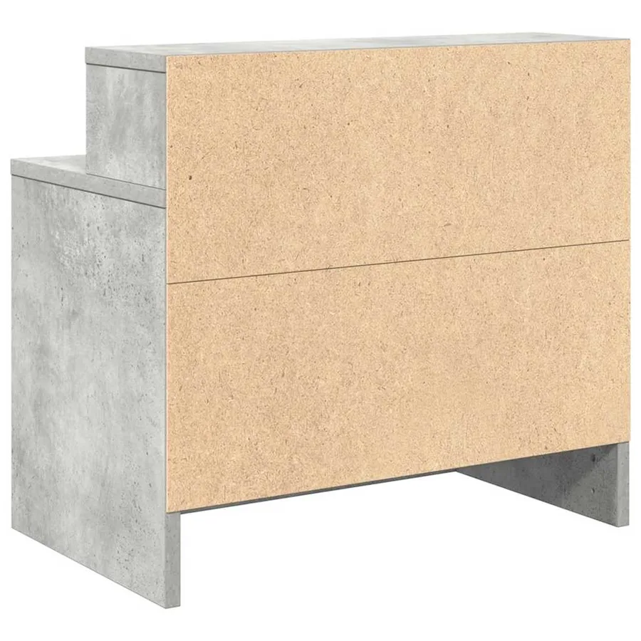 Table de chevet avec tiroir gris béton 51x31x47 cm - 7