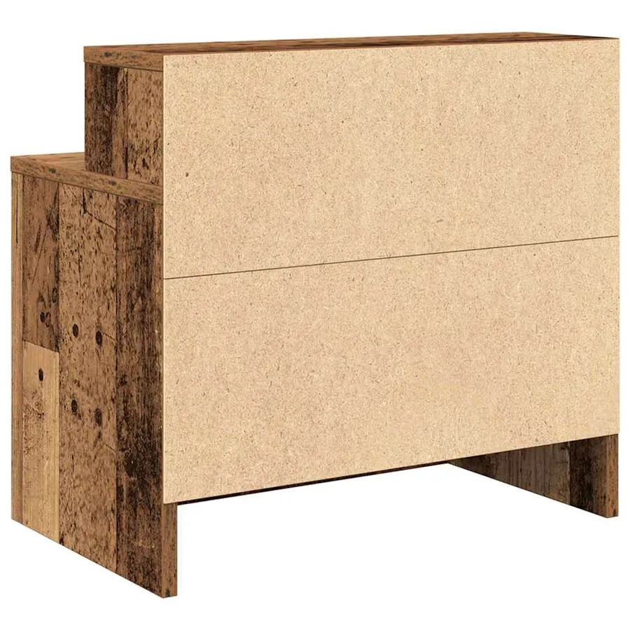Tables de chevet avec tiroir 2 pcs vieux bois 51x31x47 cm - 8