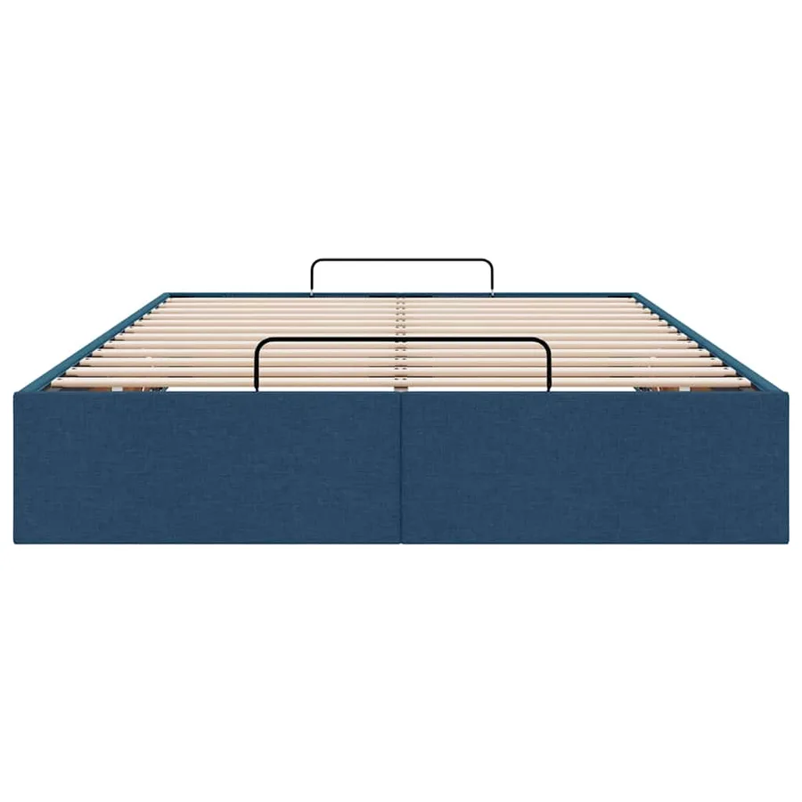 Cadre de lit ottoman sans matelas bleu 120x200 cm tissu - 7