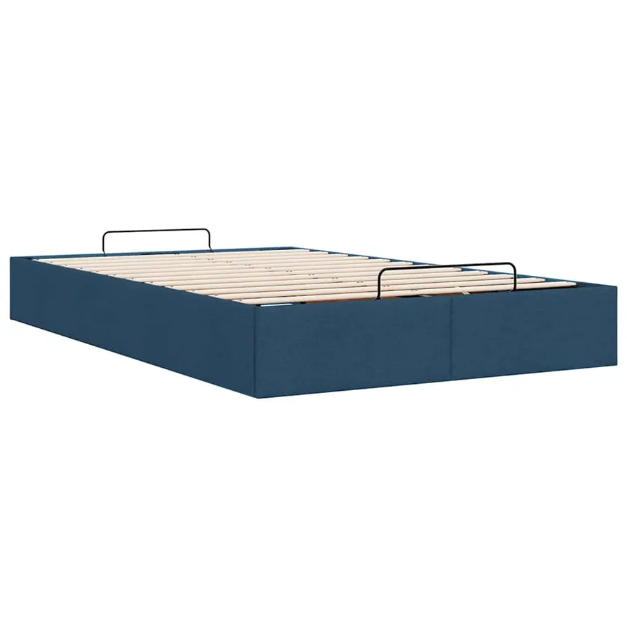 Cadre de lit ottoman sans matelas bleu 120x200 cm tissu - 9