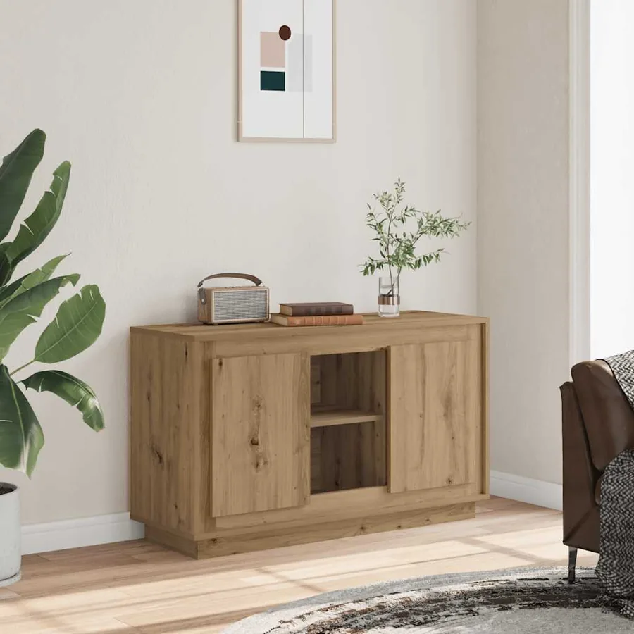Buffet chêne artisanal 102x35x60 cm bois d'ingénierie