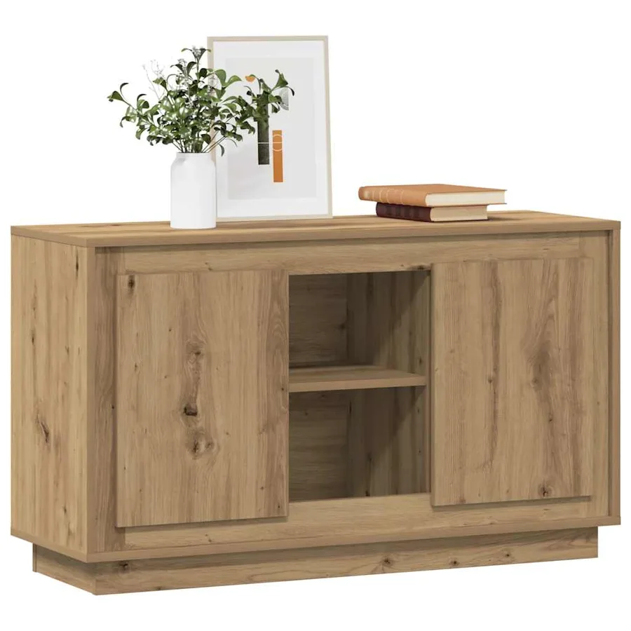 Buffet chêne artisanal 102x35x60 cm bois d'ingénierie - 3