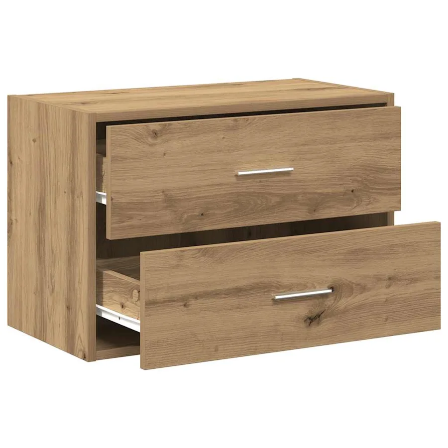 Armoire avec 2 tiroirs chêne artisanal bois d'ingénierie - 5