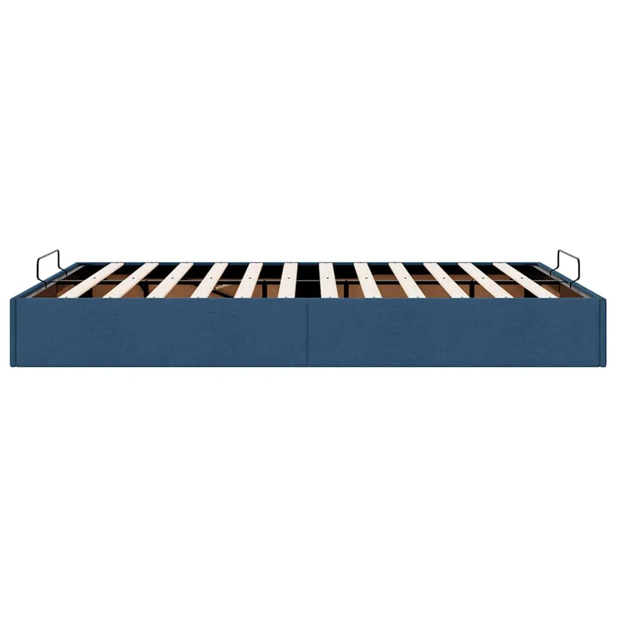 Cadre de lit ottoman sans matelas bleu 140x190 cm tissu - 8