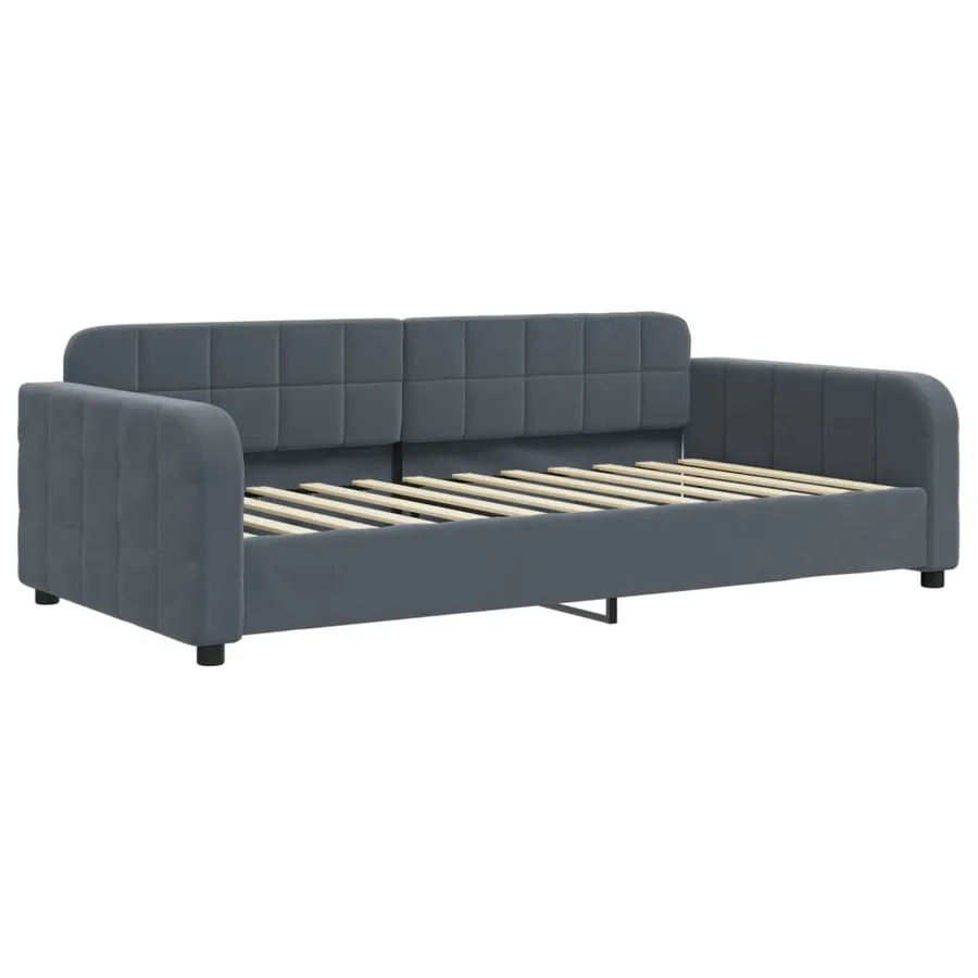 Lit de repos sans matelas gris foncé 100x200 cm velours - 2