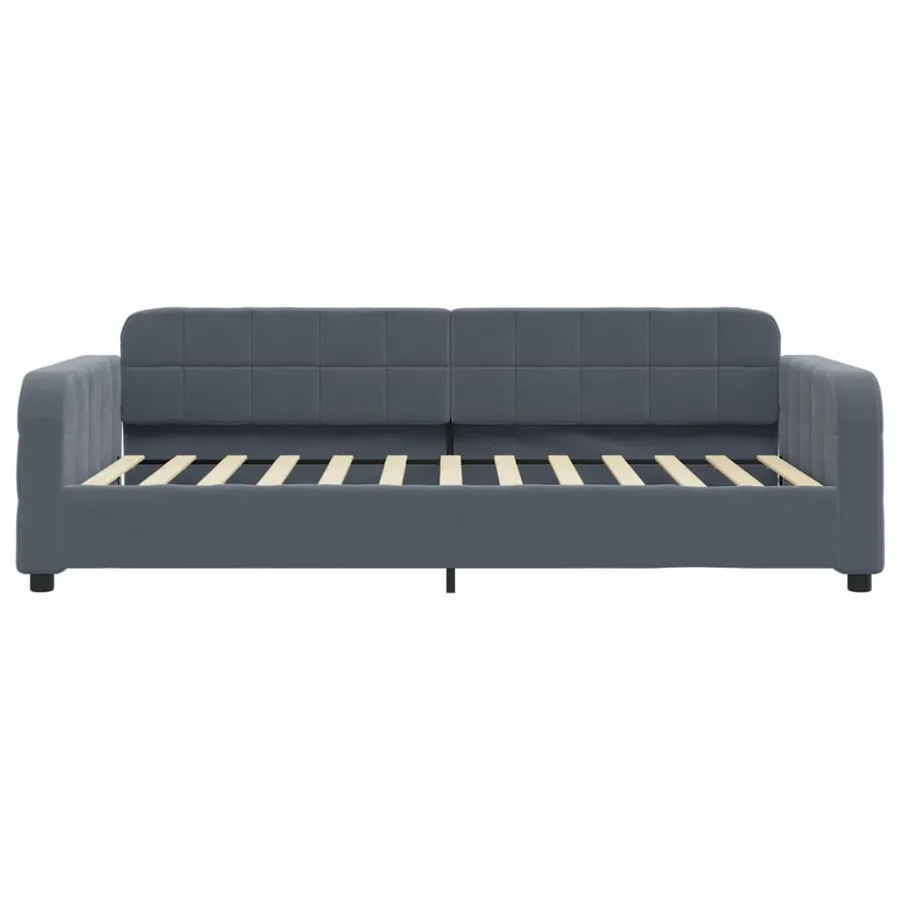 Lit de jour avec matelas gris foncé 100x200 cm velours - 4
