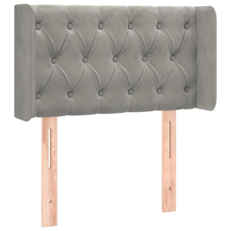 Tête de lit à LED Gris clair 83x16x78/88 cm Velours - 3
