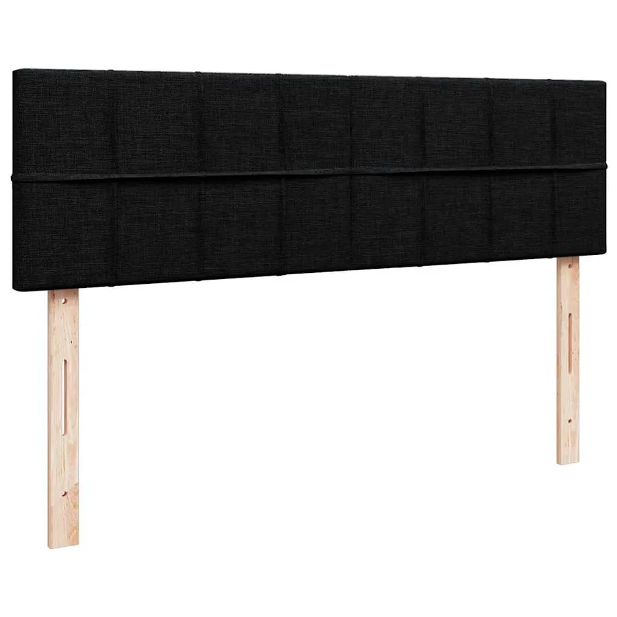 Lit ottoman avec matelas noir 140x190 cm tissu - 9