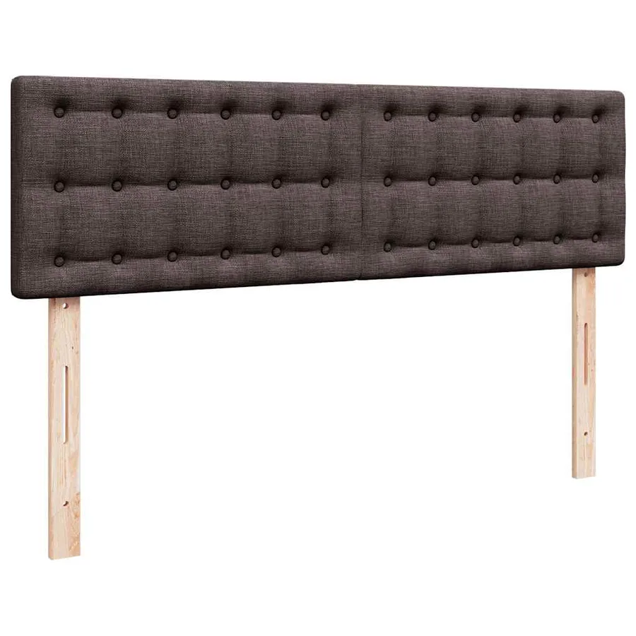 Lit ottoman avec matelas marron foncé 140x190 cm tissu - 9