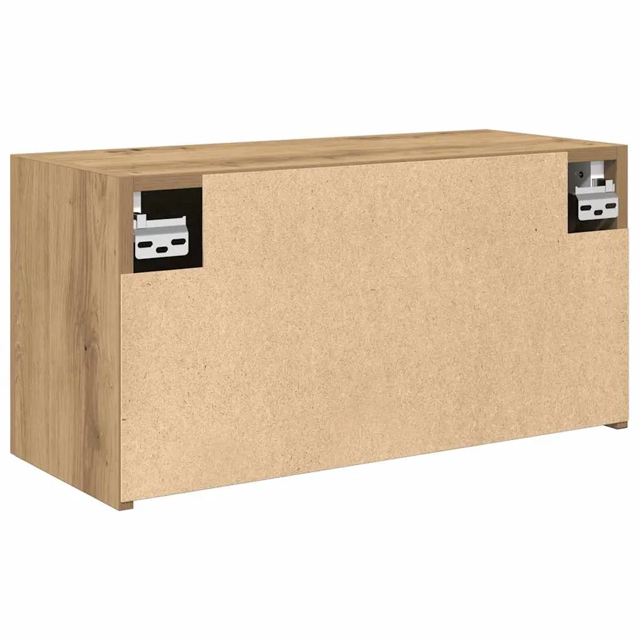Armoire murale de bain chêne artisanal bois d'ingénierie - 8
