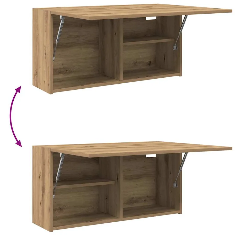 Armoire murale de bain chêne artisanal bois d'ingénierie - 9