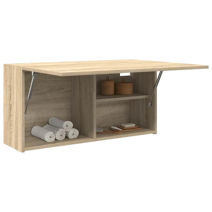 Armoire murale de bain chêne sonoma 80x25x40 cm bois ingénierie - 4