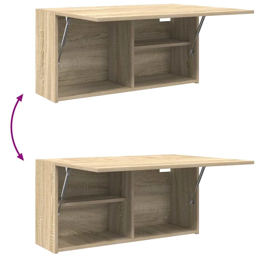 Armoire murale de bain chêne sonoma 80x25x40 cm bois ingénierie - 9