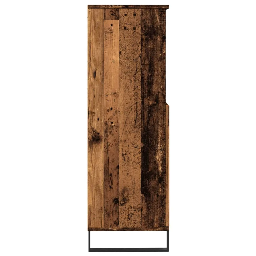 Buffet haut vieux bois 60x36x110 cm bois d'ingénierie - 6