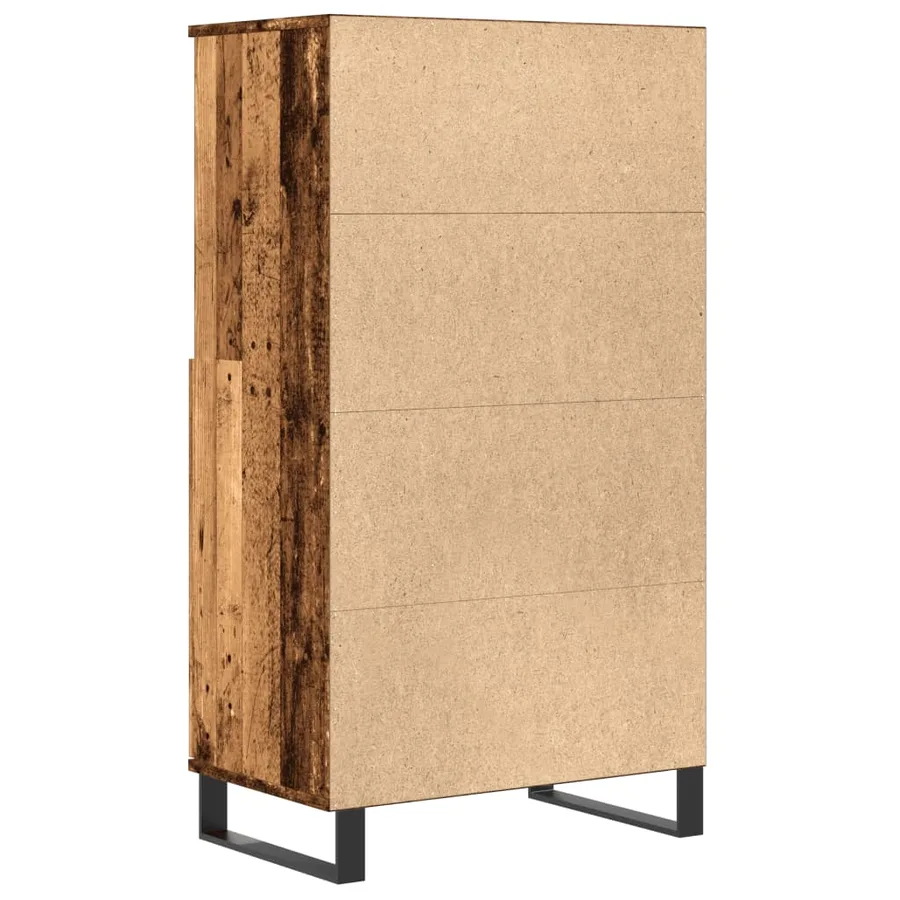Buffet haut vieux bois 60x36x110 cm bois d'ingénierie - 7