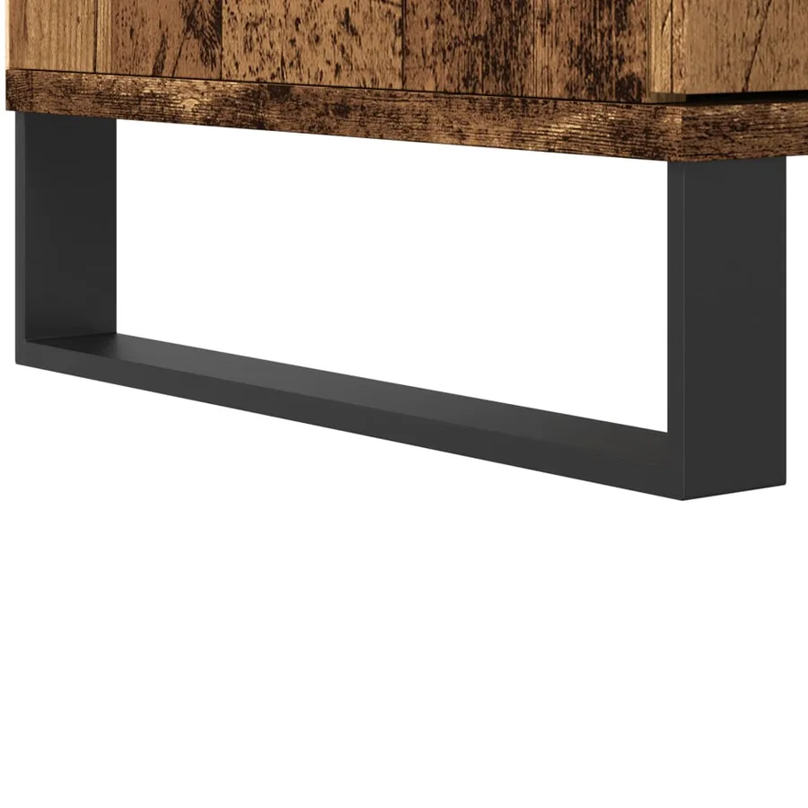 Buffet haut vieux bois 60x36x110 cm bois d'ingénierie - 8