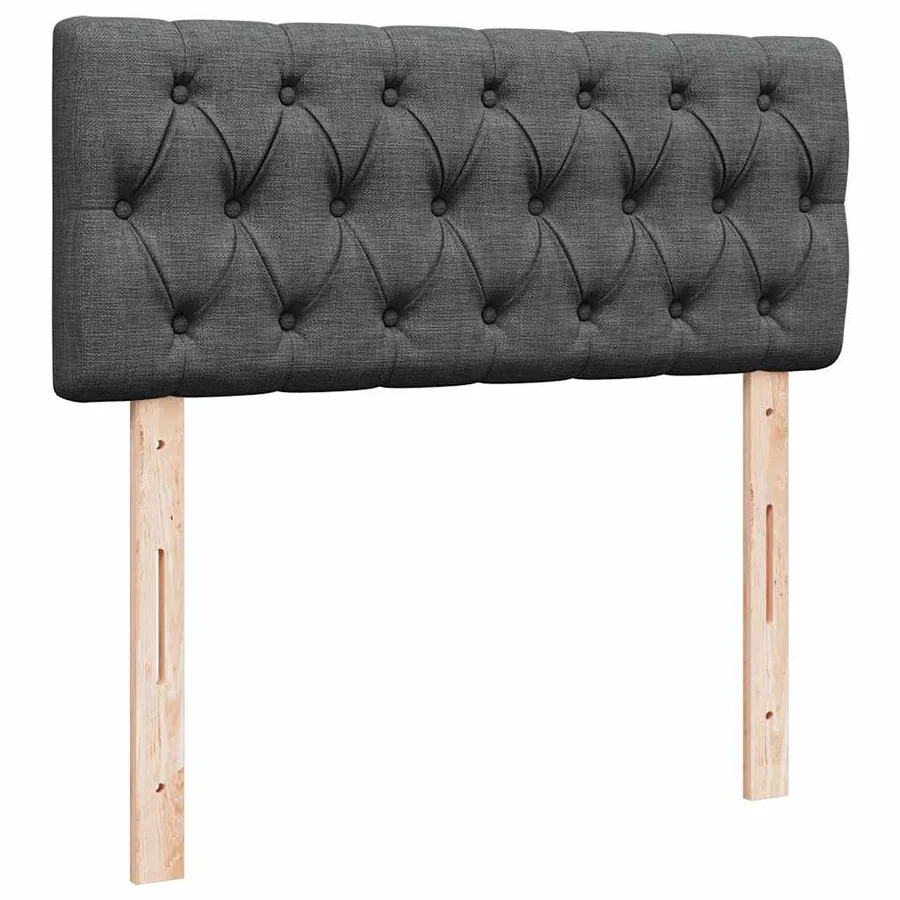 Lit ottoman avec matelas et LED gris foncé 120x190 cm tissu - 10