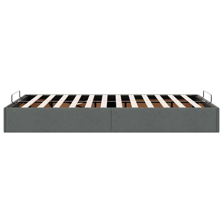 Cadre de lit ottoman sans matelas gris foncé 120x190 cm tissu - 8