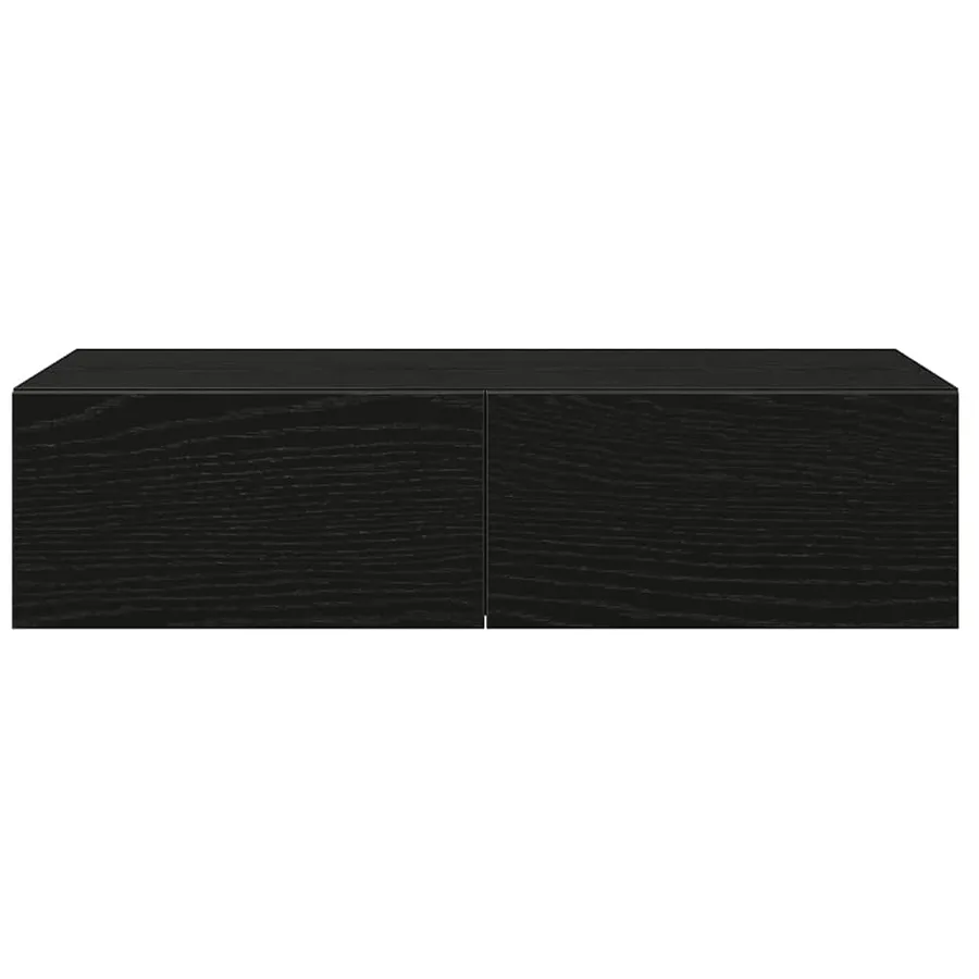 Étagère murale avec tiroirs noir 60x26,5x15cm bois d'ingénierie - 4