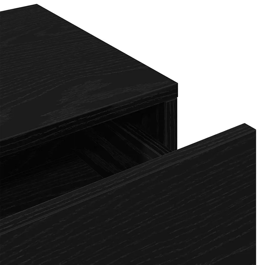 Étagère murale avec tiroirs noir 60x26,5x15cm bois d'ingénierie - 8