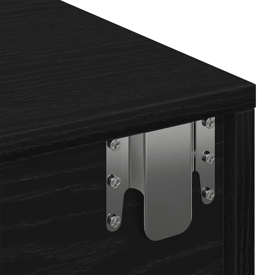 Étagère murale avec tiroirs noir 60x26,5x15cm bois d'ingénierie - 9